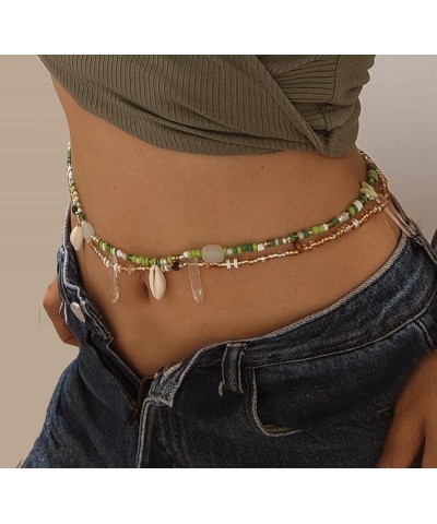 Bohe Beads Belly Waist Chain Summer Beach Bikini Body Chain Seashell Beaded Belly Chain for Women Multilayer Waist Body Jewel...