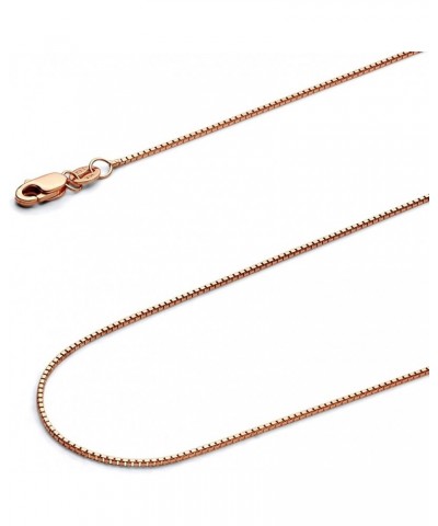 14K Solid Gold Box Chains (Select Options) 16 Inches Rose Gold $133.40 Necklaces