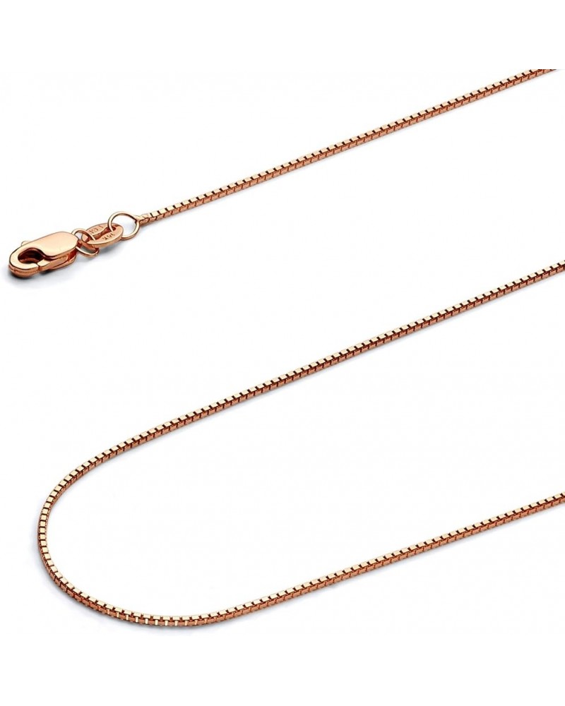 14K Solid Gold Box Chains (Select Options) 16 Inches Rose Gold $133.40 Necklaces