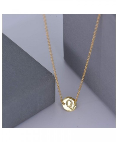 Gold Coin Initial Necklace Sterling Silver 18K Gold Plated Dainty Gold Coin Initial Necklace Tiny Letter Necklace Bridesmaids...