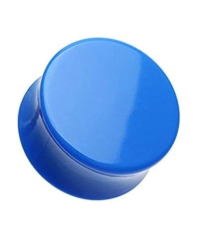 Neon Colored Acrylic Double Flared Ear Gauge Plug 1" (25mm), Blue $8.83 Body Jewelry