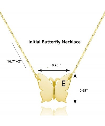 Butterfly Initial Necklace for women Letter Pendant Necklaces for girls color silver and gold Q-Butterfly Gold $8.09 Necklaces