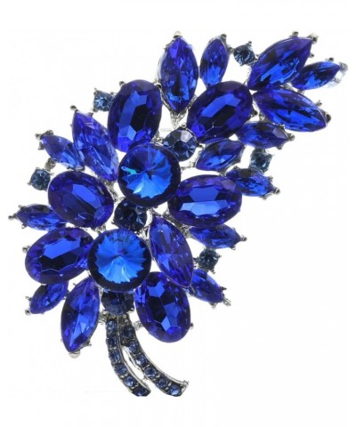 Vintage Blue Austrian Crystal Rhinestone Feather Shape Brooch Pin For Women Girls $10.02 Brooches & Pins