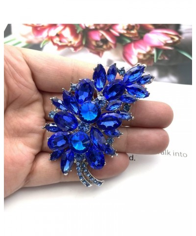 Vintage Blue Austrian Crystal Rhinestone Feather Shape Brooch Pin For Women Girls $10.02 Brooches & Pins