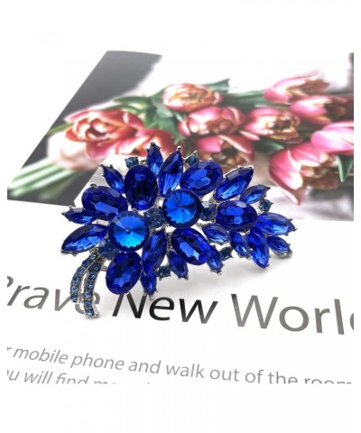 Vintage Blue Austrian Crystal Rhinestone Feather Shape Brooch Pin For Women Girls $10.02 Brooches & Pins