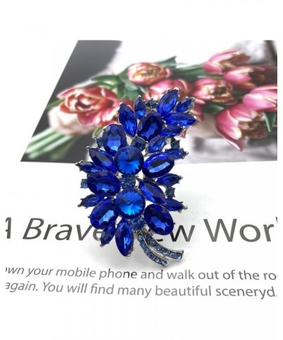 Vintage Blue Austrian Crystal Rhinestone Feather Shape Brooch Pin For Women Girls $10.02 Brooches & Pins