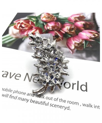 Vintage Blue Austrian Crystal Rhinestone Feather Shape Brooch Pin For Women Girls $10.02 Brooches & Pins