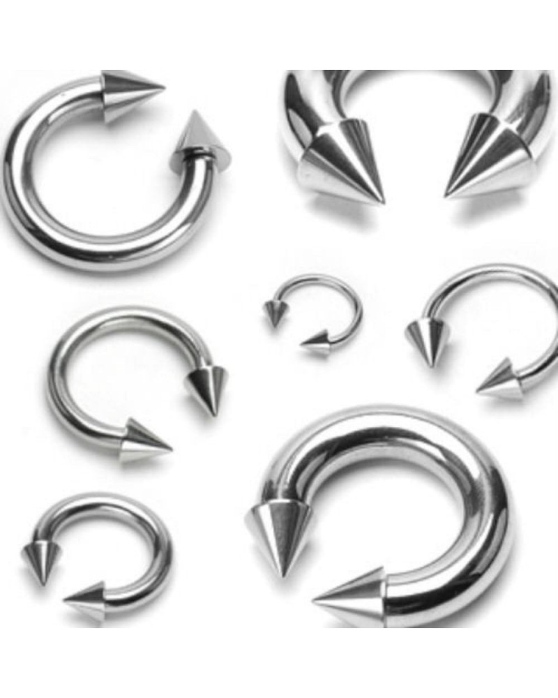 1pc Surgical Steel Circular Horseshoe Barbell with Spikes Lip Septum 18g thru 2g Available 6g (4mm) - 5/8" (16mm) - 8mm $10.8...