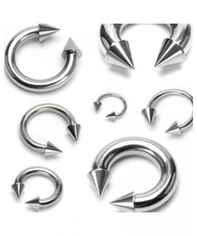 1pc Surgical Steel Circular Horseshoe Barbell with Spikes Lip Septum 18g thru 2g Available 6g (4mm) - 5/8" (16mm) - 8mm $10.8...