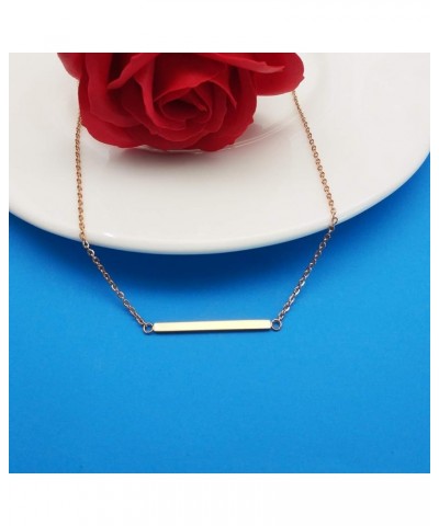 Bar Pendant Necklace, 18K Gold Plated Stainless Steel Delicate Bar Necklace Dainty Balance Necklace Simple Vertical Bar Choke...