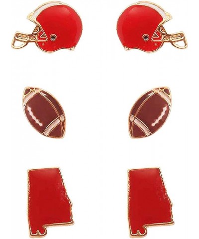 Women's Game Day College Football Enamel Set Of 3 Pairs Collegiate Fashion Stud Earrings Alabama $11.88 Earrings