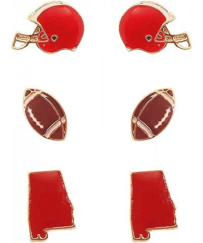 Women's Game Day College Football Enamel Set Of 3 Pairs Collegiate Fashion Stud Earrings Alabama $11.88 Earrings