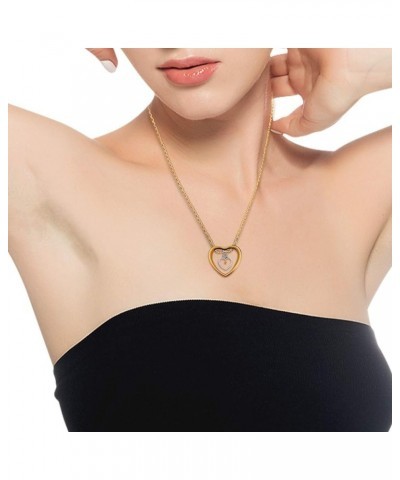 Stainless Steel Double Hearts Necklace, Real Mustard Seed Pendant Inspirational Jewelry Y854 Rose Gold $7.00 Necklaces