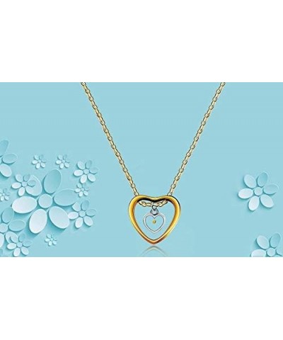 Stainless Steel Double Hearts Necklace, Real Mustard Seed Pendant Inspirational Jewelry Y854 Rose Gold $7.00 Necklaces