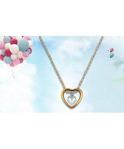 Stainless Steel Double Hearts Necklace, Real Mustard Seed Pendant Inspirational Jewelry Y854 Rose Gold $7.00 Necklaces