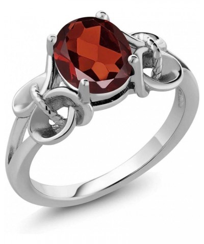 925 Sterling Silver Red Garnet Ring For Women (2.13 Cttw, Oval 9X7MM, Gemstone Birthstone, Available In Size 5,6,7,8,9) $24.3...