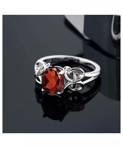 925 Sterling Silver Red Garnet Ring For Women (2.13 Cttw, Oval 9X7MM, Gemstone Birthstone, Available In Size 5,6,7,8,9) $24.3...