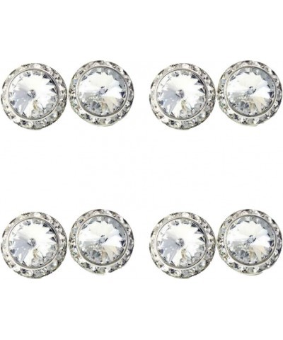 4 Pairs 15mm Rhinestone Round Shaped Acrylic Stone Inside Crystal Ear Studs For Dance Competitions Stage Performance Bridal P...