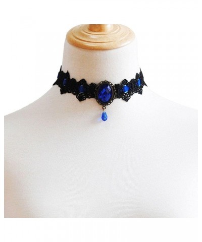 Retro Gothic Lace Choker, Gothic Punk Collar Choker Jewelry, Sexy Necklace Black Lace Choker Clavicle Chain Necklaces(red) Bl...