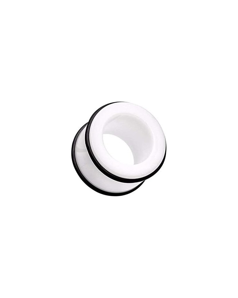 Basic Acrylic No Flare Ear Gauge Tunnel Plug 15/32" (12mm), White $8.66 Body Jewelry