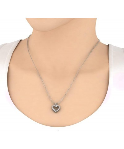 1/4 to 1/2 Carat Diamond Heart Pendant Necklace in 10K Solid Gold (Silver Chain Included) White Gold 0.5 carats $128.10 Neckl...