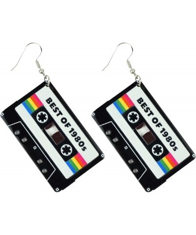 Women Fashion Retro 1980s Style Costume Earring 80s Black Tape $6.87 Earrings