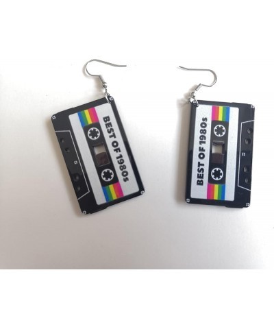 Women Fashion Retro 1980s Style Costume Earring 80s Black Tape $6.87 Earrings