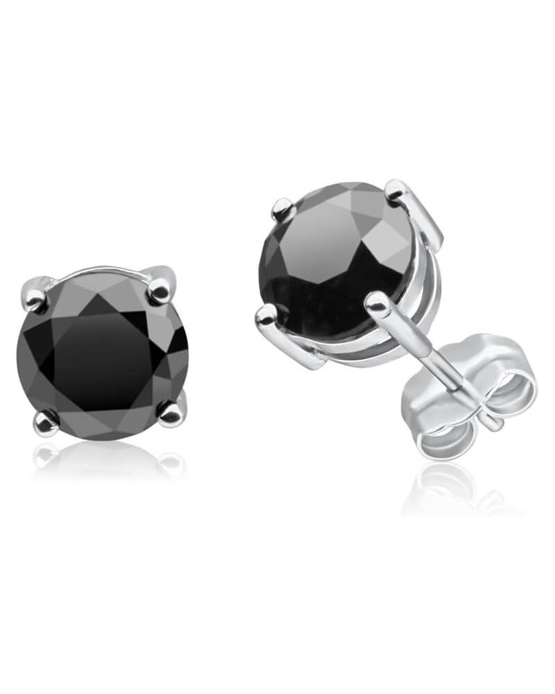 1/2-10 Carat Total Weight Black Diamond Stud Earrings Platinum 2.0 carats $88.31 Earrings