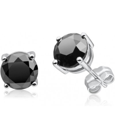 1/2-10 Carat Total Weight Black Diamond Stud Earrings Platinum 2.0 carats $88.31 Earrings