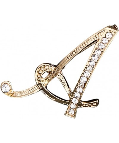 Brooches and Pins for Women Fashion Temperament Fashion Elegant 26 Initial Rhinestone Brooch for Women Gold Brooch for Women ...