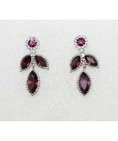 Gorgeous Rhinestone Crystal Floral Necklace Earrings Set Purple $19.49 Jewelry Sets