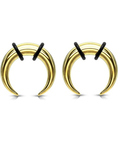 Pair Gold Steel 0g 1g 2g 4g 6g 8g 10g 12g 14g Ear Plugs Tunnels Tapers Pinchers Horseshoes Gauges Septum 12g 2mm $8.57 Body J...