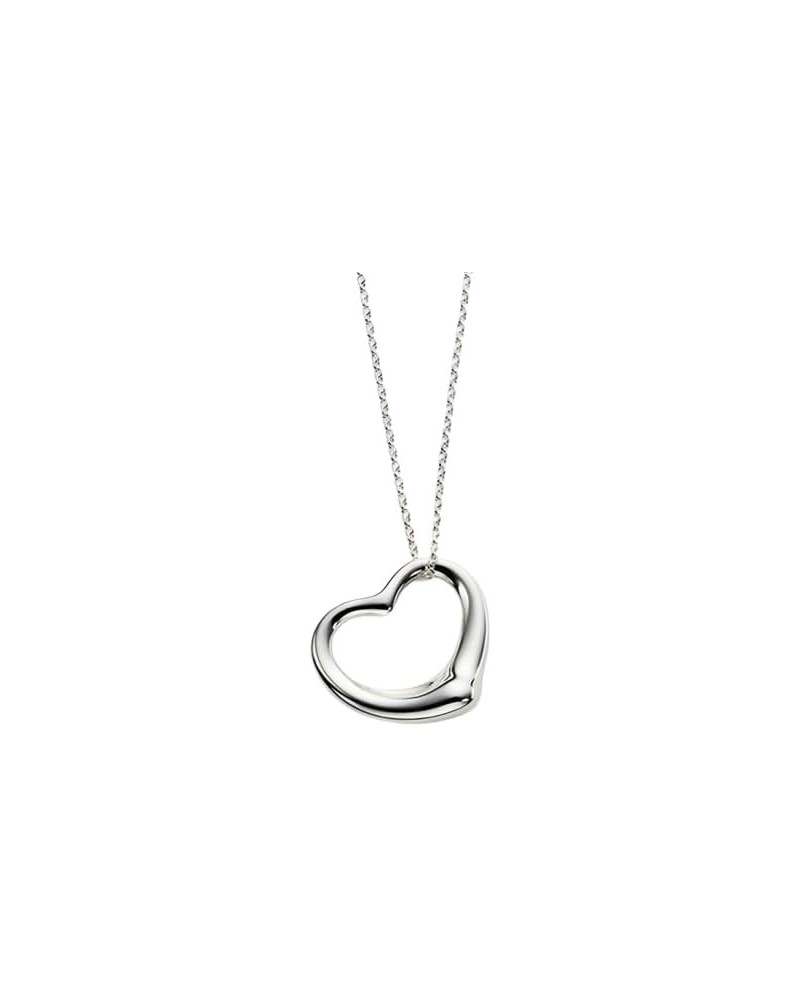 Silver Heart Necklace Heart Pendant Necklace Open Heart Necklace Heart Necklaces for Women $4.81 Necklaces