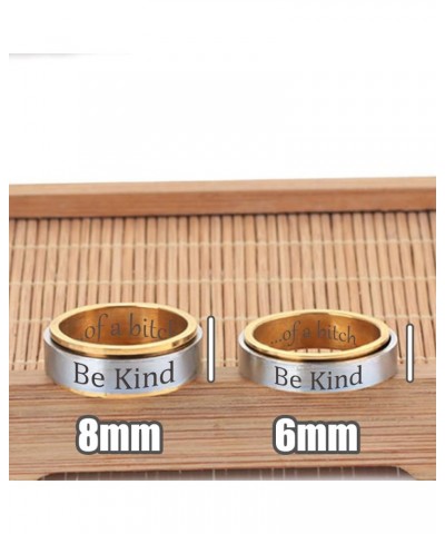 Be Kind of A Bitch Ring Be Kind...of A Bitch Spinner Ring, Stainless Steel Fidget Band Ring Inspirational Gifts for Women Fri...