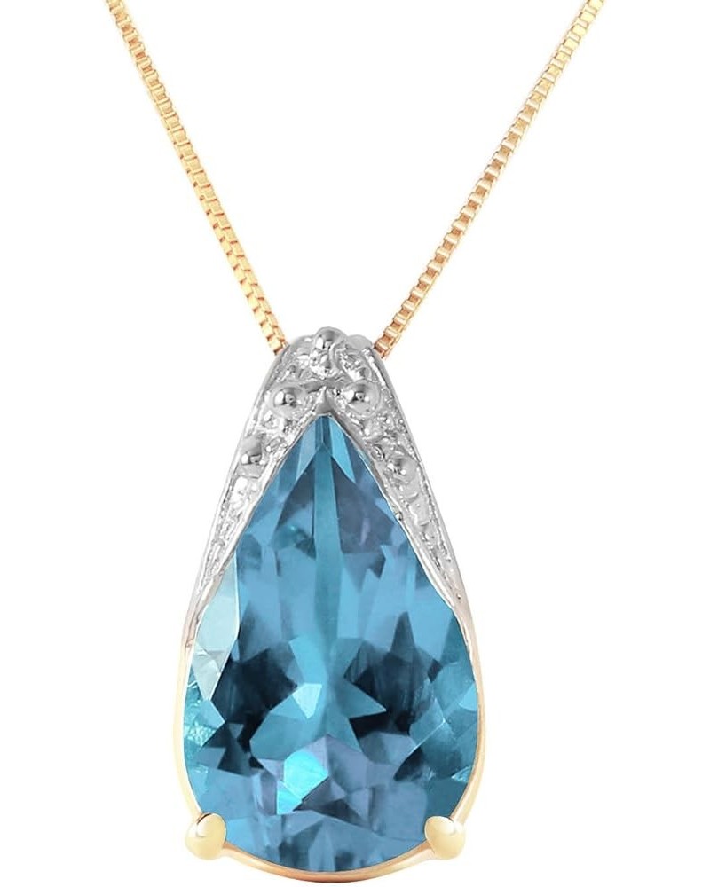 Genuine 14k Solid Gold Necklace with 6 Carat (CTW) Natural Blue Topaz Pendant 14.0 Inches $93.08 Necklaces