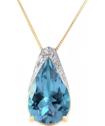 Genuine 14k Solid Gold Necklace with 6 Carat (CTW) Natural Blue Topaz Pendant 14.0 Inches $93.08 Necklaces