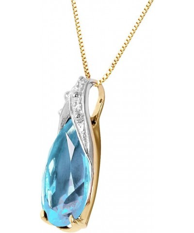 Genuine 14k Solid Gold Necklace with 6 Carat (CTW) Natural Blue Topaz Pendant 14.0 Inches $93.08 Necklaces