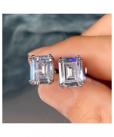 Stud Earrings for Women Cubic Zirconia Bridal Wedding Gift Fashion Jewelry White $5.89 Earrings