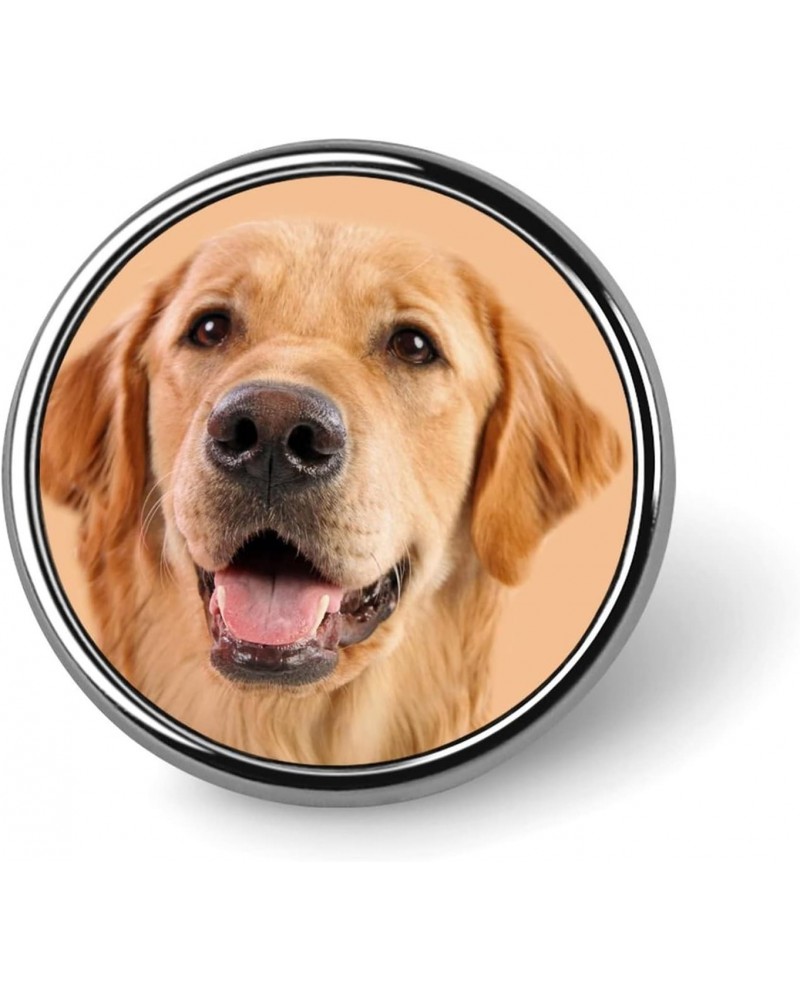 Golden Retriever Round Lapel Pin Tie Tack Cute Brooch Pin Badge for Men Women Hat Clothing Accessories $10.63 Brooches & Pins