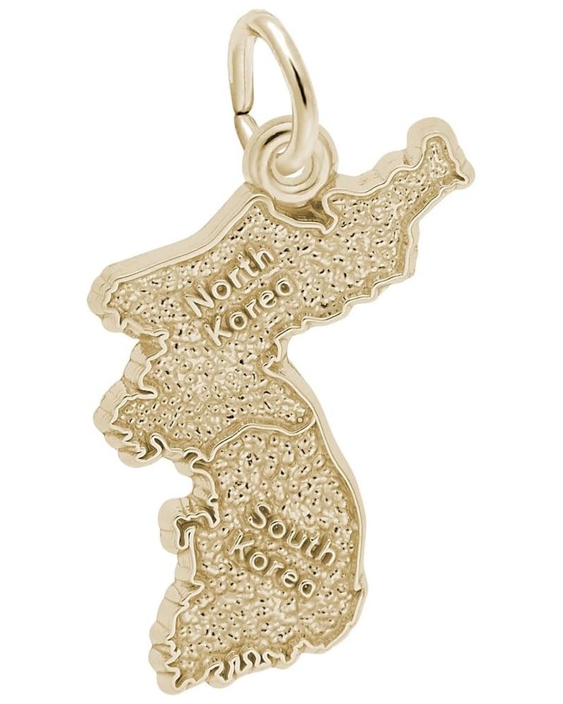 Korea Map Charm, Charms for Bracelets and Necklaces yellow gold plated silver $21.54 Bracelets