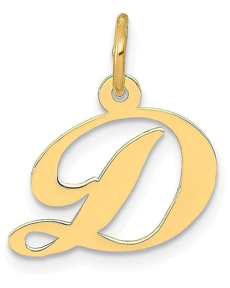 14k Yellow Gold Small Dainty Letter D Initial Name Monogram Necklace Charm Pendant Fine Jewelry For Women Gifts For Her $52.9...