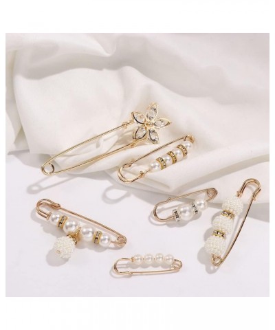 Waistband Pin Rhinestone 2/4/6/8PCS/Set Dress Shawl Clips Waist Fixed Buckle Lapel Pins Waist Tightening Pin Pearl Women Wais...