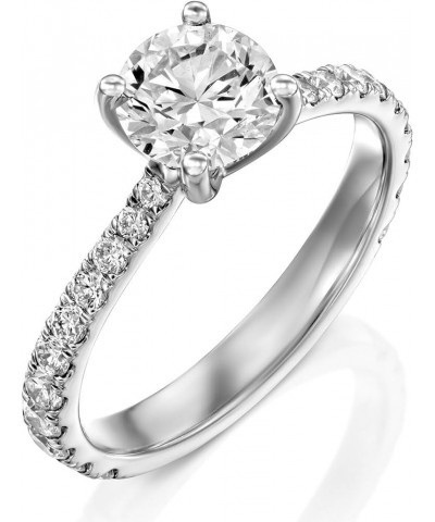 1.60-2.60 Cttw Lab Grown Diamond and Moissanite Engagement Ring 14k White Gold (D-E/VS, D-E/VS) | Comes With Gift Box 2.5 CTT...