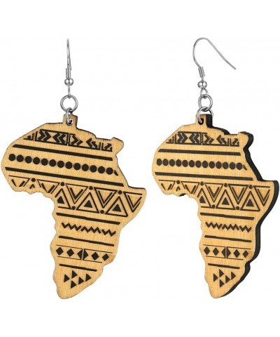 African Map Shaped Drop Earrings Stainless Steel/18K Gold Plated Statement Africa Jewelry Ear Charms for Women Teen Girls 10....