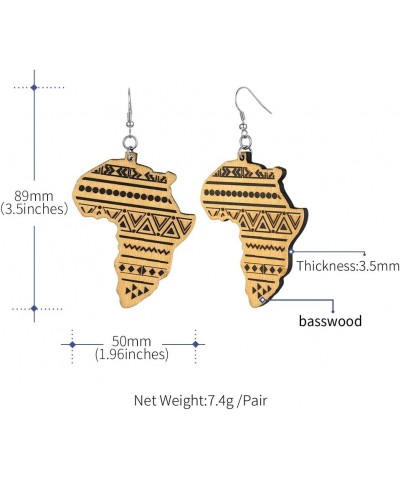 African Map Shaped Drop Earrings Stainless Steel/18K Gold Plated Statement Africa Jewelry Ear Charms for Women Teen Girls 10....