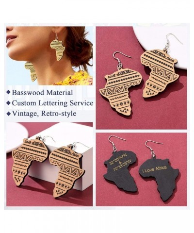 African Map Shaped Drop Earrings Stainless Steel/18K Gold Plated Statement Africa Jewelry Ear Charms for Women Teen Girls 10....