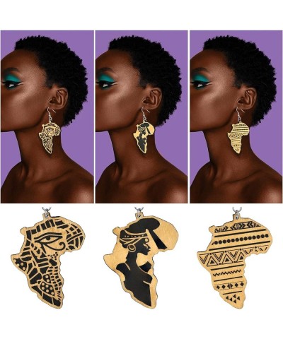 African Map Shaped Drop Earrings Stainless Steel/18K Gold Plated Statement Africa Jewelry Ear Charms for Women Teen Girls 10....