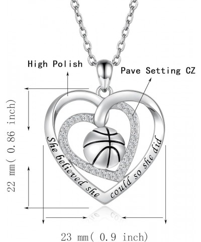 925 Sterling Silver Softball Volleyball Basketball Baseball Necklace Pendant Softball Mom Jewelry Gifts for Women Teen Girls ...