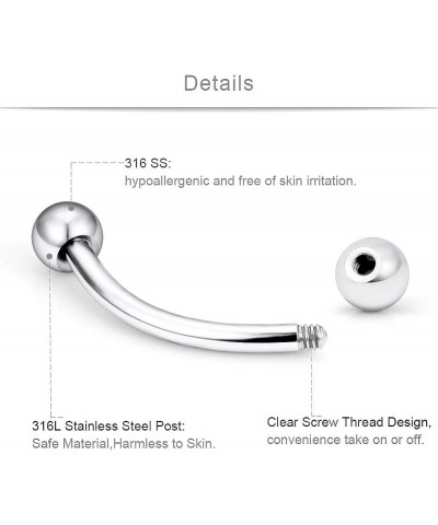 18-36PCS 16G Stainless Steel Eyebrow Tragus Helix Rook Daith Earrings Tongue Nipple Belly Lip Ring Barbell Body Piercing Jewe...