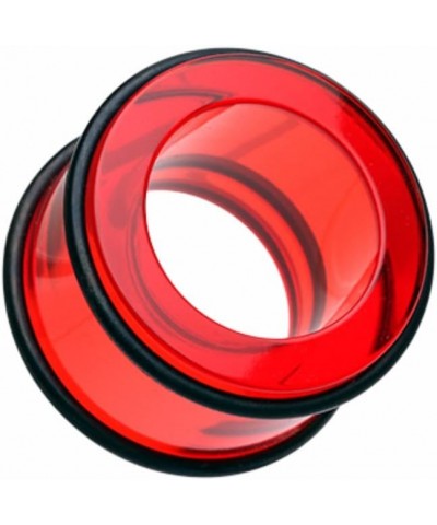 Basic Acrylic No Flare Ear Gauge WildKlass Tunnel Plug (Sold as Pairs) 9/16" (14mm) Red $10.79 Body Jewelry